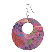 Load image into Gallery viewer, Hibiscus Print Wooden Earrings