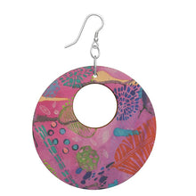Load image into Gallery viewer, Hibiscus Print Wooden Earrings