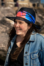 Load image into Gallery viewer, Handmade Black Straw Fedora ~ Made to Order